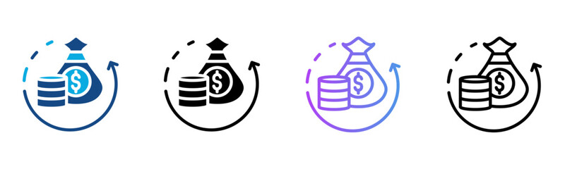 Value Streamline Icon Multiple Style Vector Illustration
