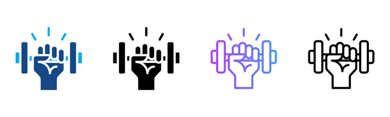 Strength Icon Multiple Style Vector Illustration
