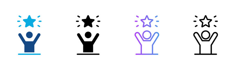 Confidence Icon Multiple Style Vector Illustration
