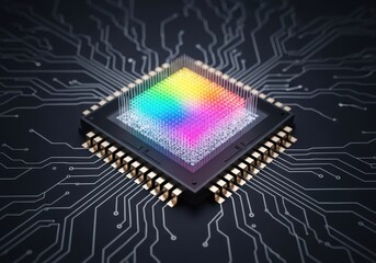 Central processing unit electronic technology colorful circuit board