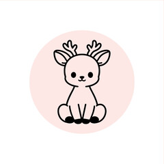 Adorable reindeer illustration for festive holiday cheer and children's designs, perfect for Christmas projects and cute seasonal promotions
