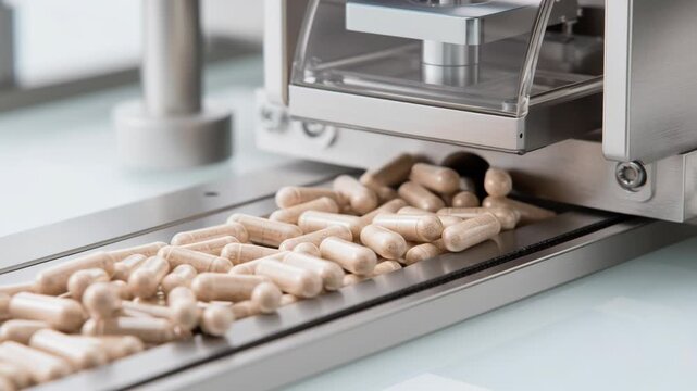 High-quality manufacturing of herbal capsules in a modern facility for health supplements and nutrition