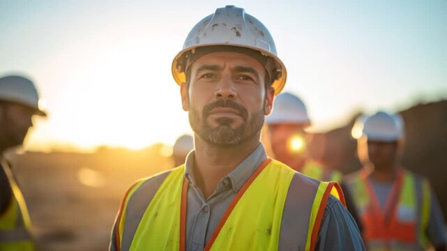Construction worker team.