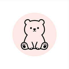 Adorable bear cub illustration, perfect for children's designs and playful themes, bringing sweetness to your project with simple, charming animal art