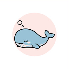 Charming blue whale illustration perfect for kids' products, educational materials, and marine-themed designs, adding a touch of whimsy and ocean magic