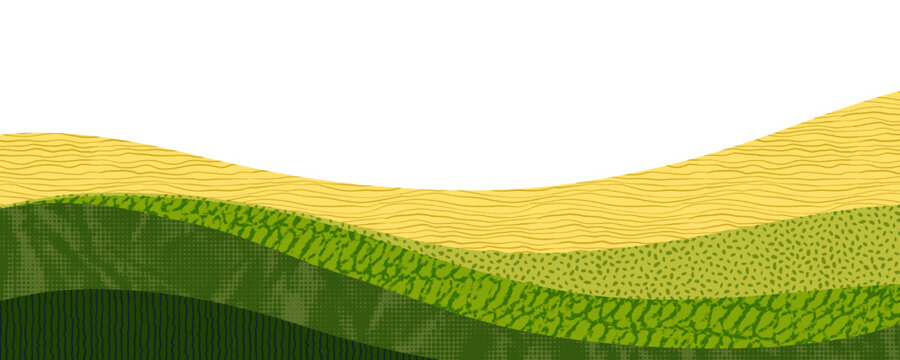 Tuscany Field Collage Pattern with Agriculture Texture and Green Italian Landscape for Abstract Farm Background.