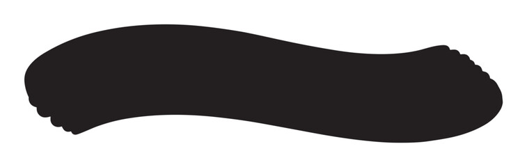 Minimalist black silhouette of an abstract organic shape with a wavy, flowing form and ruffled edges, isolated on a white background for graphic design projects