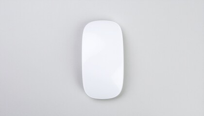 Sleek White Wireless Mouse on Soft Gray Background, Minimalist Tech Aesthetic