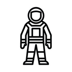 Space Suit Outlined Icon Vector Illustration