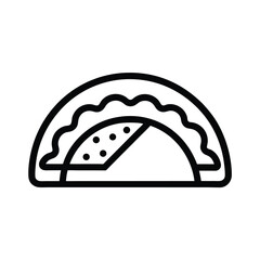 Tambourine Outlined Icon Vector Illustration