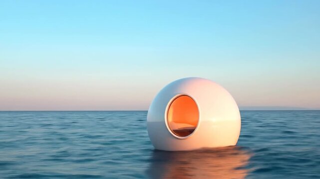 Floating pod on water peaceful retreat architecture design relaxation
