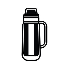 Thermos Flask Outline Vector Illustration