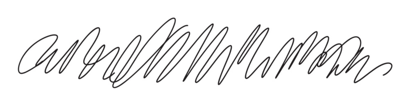 An abstract, illegible handwritten signature in black ink, isolated on a white background, representing a personal autograph or a contractual agreement in a minimalist style