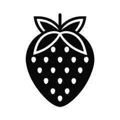 Strawberries Outlined Icon Vector Illustration