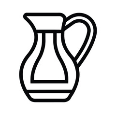 Pitcher Outlined In Bold Vector Illustration