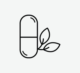 Medicine herbal Capsule Vector Icon