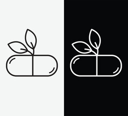 Medicine herbal Capsule Vector Icon