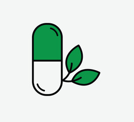 Medicine herbal Capsule Vector Icon