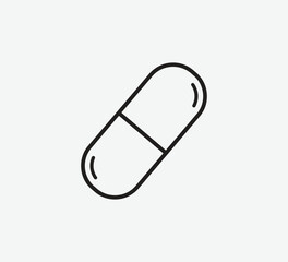 Capsule Icon – Medical Pill Symbol illustration