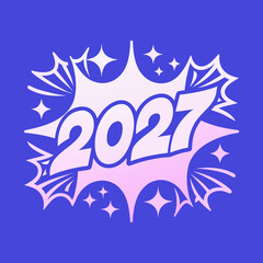 Obraz premium 2027 comic burst pop art vector new year
