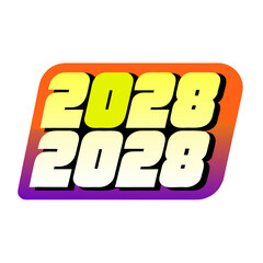 2028 year numbers with gradient background text graphic