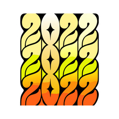 Abstract 2027 numbers with flowing wave shapes and gradient colors