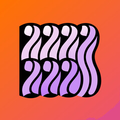 Abstract wavy lines in purple and white on black background