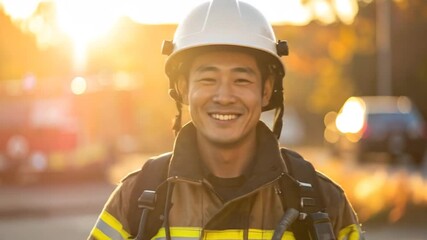 Smiling Firefighter Portrait.