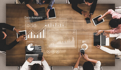 Business data analysis dashboard showing charts, statistics, and performance metrics for...