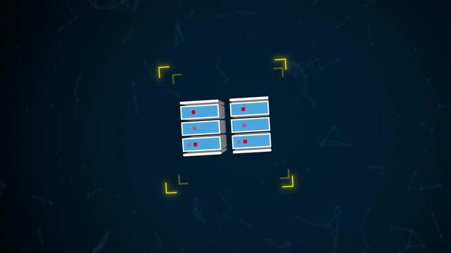 AI data protection system with secure server lock, cybersecurity shield, digital network security technology