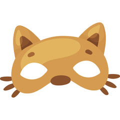 Cartoonish Cat Mask Accessory For Costume Parties Or Dress Up Fun In A Flat Design With Cute Whiskers And Ears And Two Large Eye Holes Set Against A Clean White Background