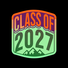 Class of 2027 badge with mountain silhouette emblem