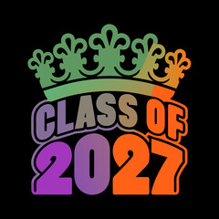 Class of 2027 royal crown emblem gradient colors graduation