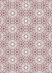 This design features a detailed and symmetrical pattern with maroon shapes set against a white background. It can be used for various decorative applications.
