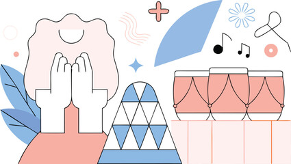 Brazil and Afro-Brazilian Culture and Religious Heritage Illustration