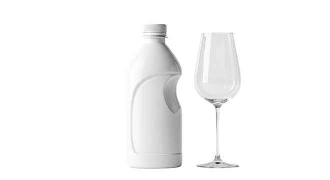 Elegant White Wine Bottle and Glass Set.