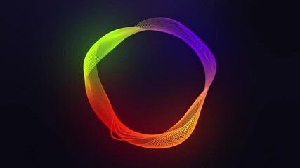 Neon futuristic Artificial Intelligence background of abstract gradient glowing lines. Virtual AI assistant and voice assistant concept. Audio waveform visualization, audio spectrum. Big data. 4k loop