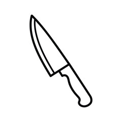 Kitchen knife icon outline, chef's essential utensil for cooking and meal preparation in professional culinary settings.