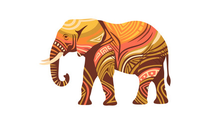 Stunning tribal patterned elephant design evokes African savanna spirit and exotic adventure