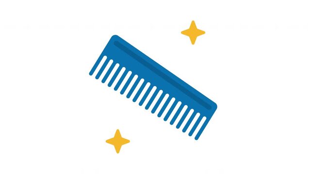 Blue comb surrounded by two yellow stars as decoration effect