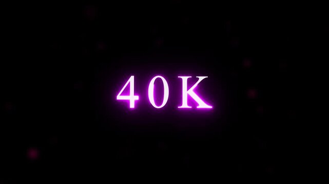  congratulations for neon 40k Follower neon Text Animation. media, celebration social banner vector, 40k template, like, 40k follower business congratulation anniversary, blog card, icon, thank you..