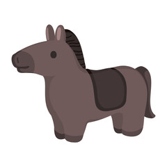 かわいい黒馬のイラスト