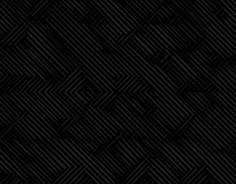 Dark monochrome design featuring diagonal lines and geometric shapes creating an abstract pattern