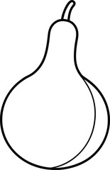 Argentine Mate Gourd Line Art with Transparent Background