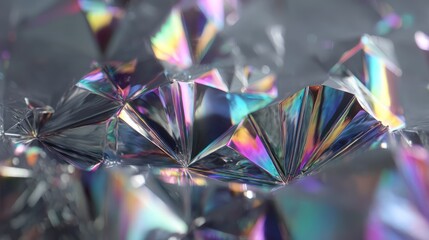 A seamless tessellation of iridescent mineral shards forming geometric repetition shard ultra-detailed sharp with reflective and precise shadows