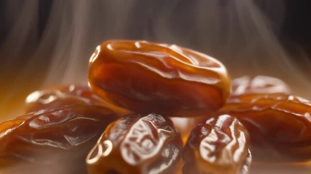 Close up of dates steaming dry fruit dessert food