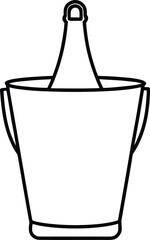 Champagne Bucket Line Art Transparent Background