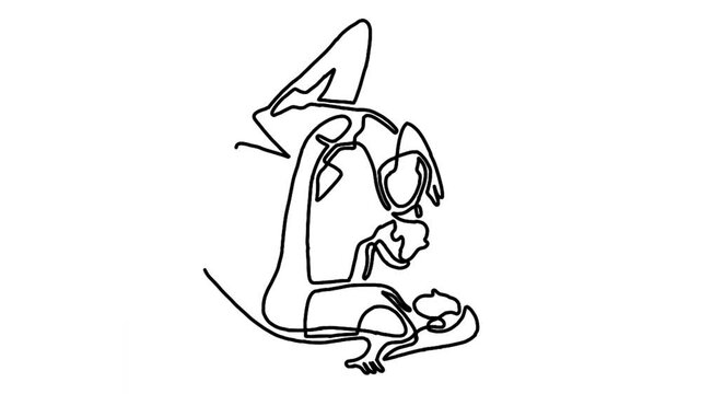 continuous line animation of Woman Yoga Pose