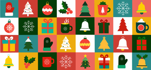 Christmas geometric seamless pattern  background, 