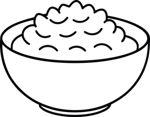 Mac And Cheese Bowl Line Art Transparent Background